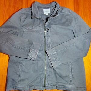 Daily Ritual Women's Gray Cotton‎ Blend Utility Jacket Military Style Size 14